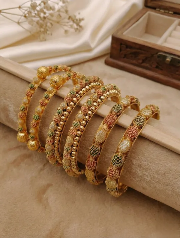 Traditional_Meenakari_Style_Gold-Plated_Enamel_Bangle_Set_(Set_of_6)