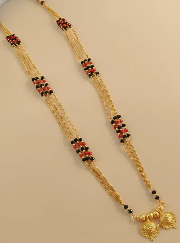 Traditional_Multi-Strand_Gold_and_Black_Bead_Mangalsutra_with_Floral_Pendants