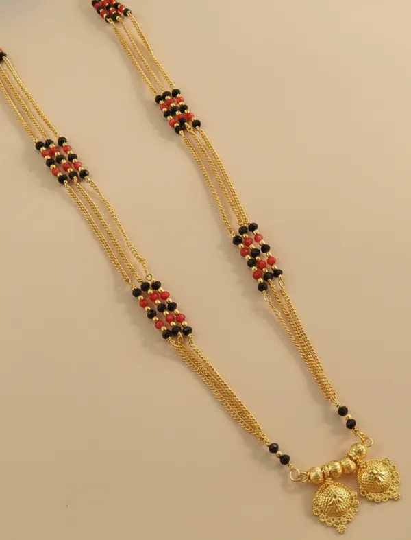 Traditional_Multi-Strand_Gold_and_Black_Bead_Mangalsutra_with_Floral_Pendants