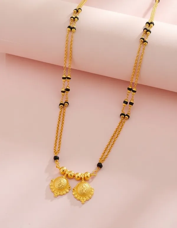 Traditional__Gold-Plated_Karimani_Bead_Necklace_with_Dual_Floral_Pendants