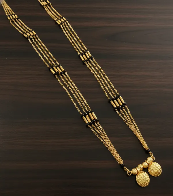 Triple-Strand_Gold_Mangalsutra_with_Textured_Vati_Pendants