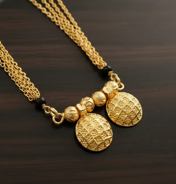 Triple-Strand_Gold_Mangalsutra_with_Textured_Vati_Pendants