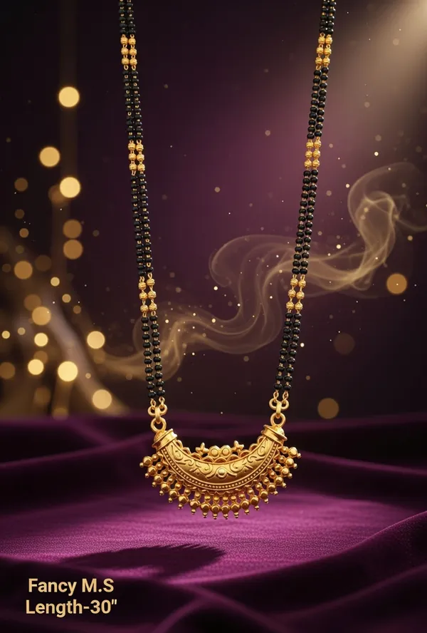 Traditional_Half_Moon_Antique_Gold-Plated_Mangalsutra_–_30_Inch_Chain