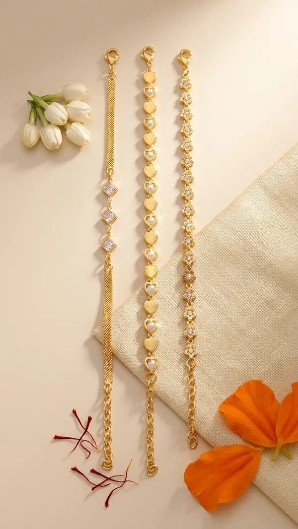 VIHAL_JEWELLERY_Gold_Plated_Designer_Bracelet_Combo_for_Women_|_Heart,_Floral,_and_Square_Stone_Charms_|_Adjustable_Daily_Wear_Bracelet_Set