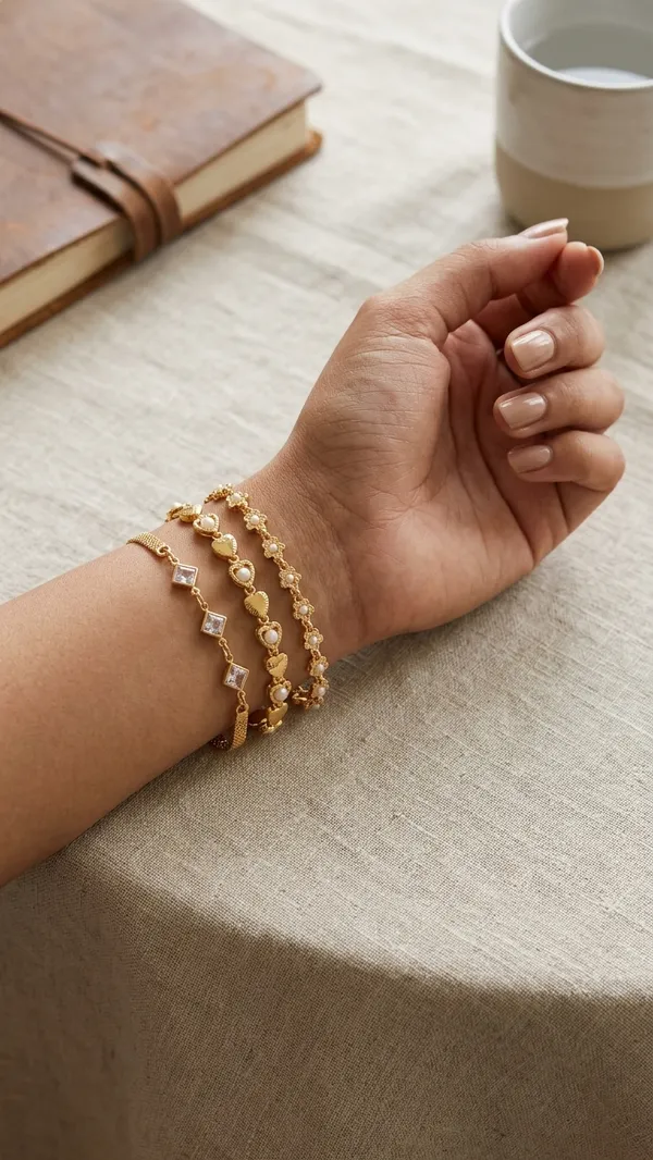 VIHAL_JEWELLERY_Gold_Plated_Designer_Bracelet_Combo_for_Women_|_Heart,_Floral,_and_Square_Stone_Charms_|_Adjustable_Daily_Wear_Bracelet_Set