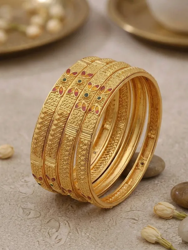 VIHAL_JEWELLERY_Traditional_Gold-Plated_Meenakari_Work_Bangles_for_Women_(Set_of_4)