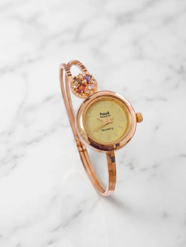 Vihal_Jewellery_Elegant_Rose_Gold_Plated_Multi-Color_Stone_Studded_Bracelet_Watch_for_Women