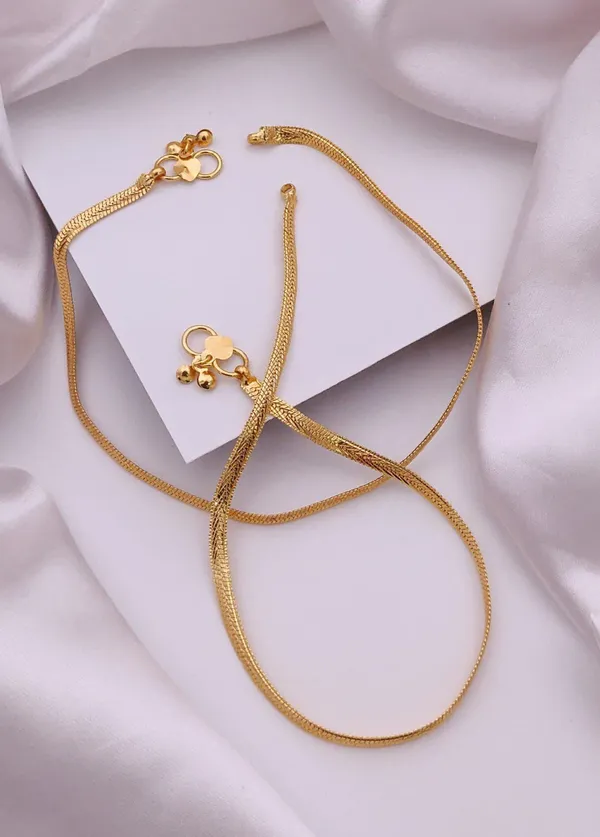 Yashvi_Snake_design_Gold_Plated_Anklets_For_women