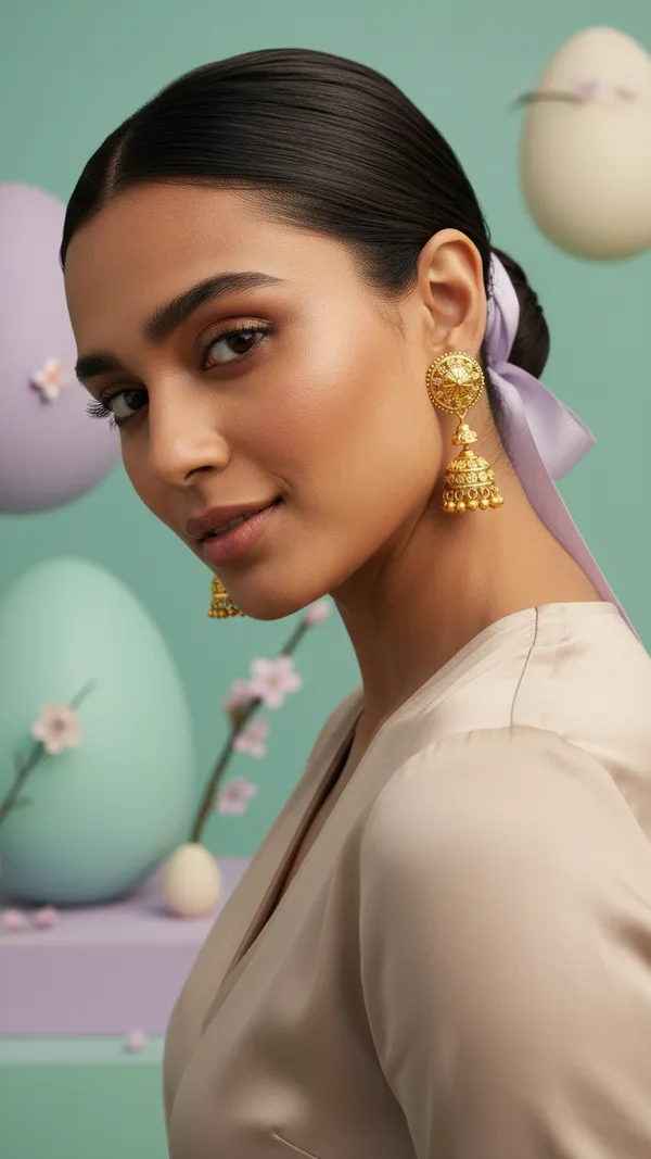 Gold-Plated_Traditional_Jhumka_&_Floral_Drop_Earring_Combo_-_Set_of_2