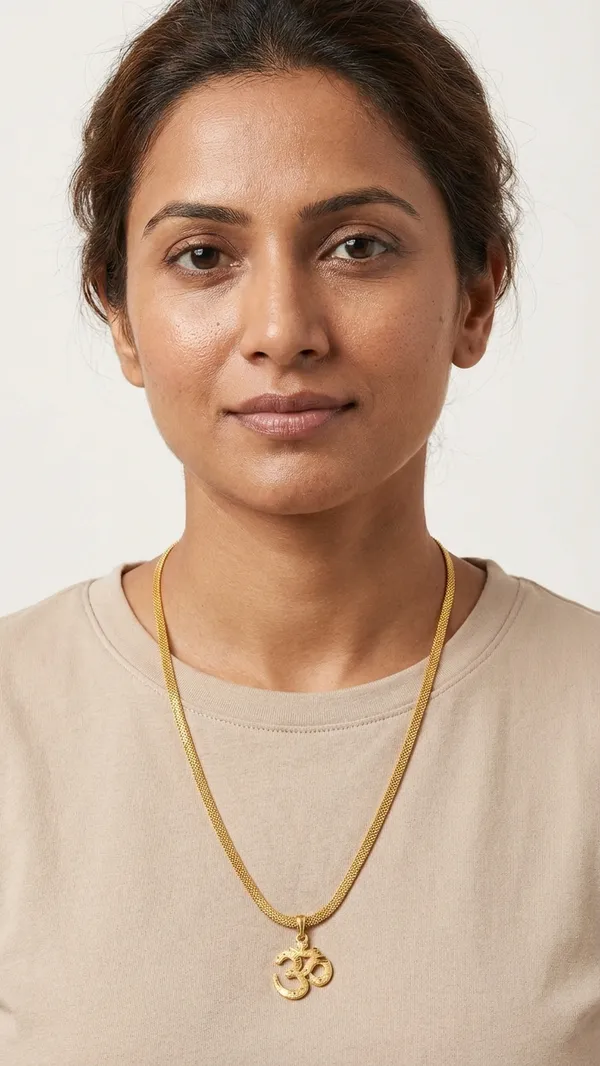 Gold-Plated_"Om"_Pendant_with_Dotted_Chain