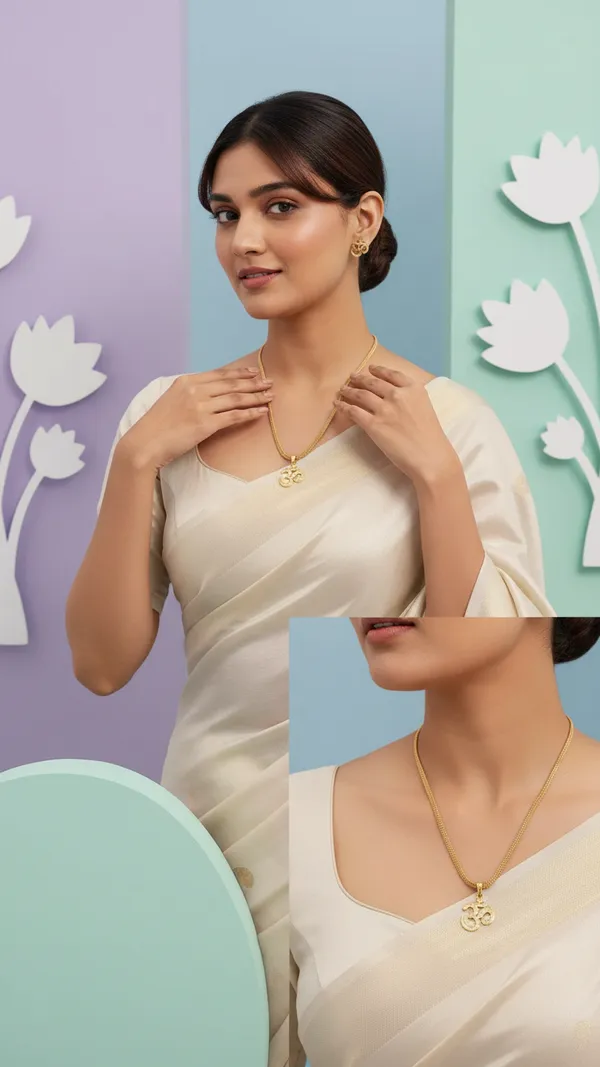 Gold-Plated_"Om"_Pendant_with_Dotted_Chain