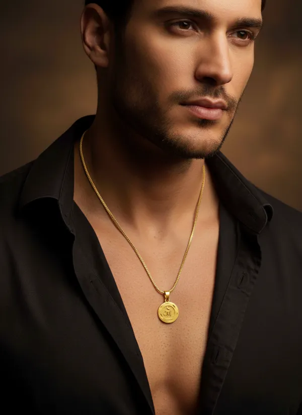 Gold-Toned__Spiritual_Maa_(माँ)_Charm_Chain