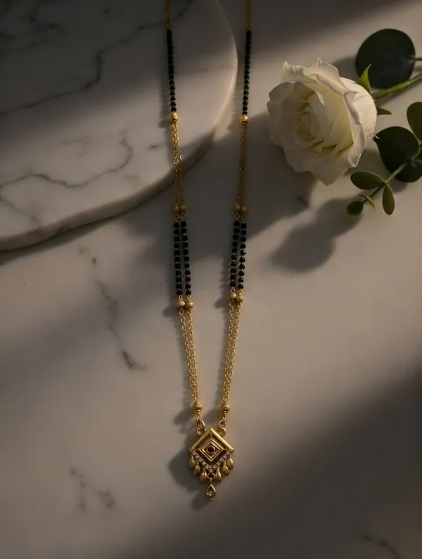 Traditional_Gold-Plated_Rhombus_Pendant_Mangalsutra_with_Ruby_Accents