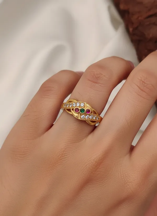 3_Pcs_Of_High_Gold_Plated_Akriti_Adjustable_diamond_rings_for_women
