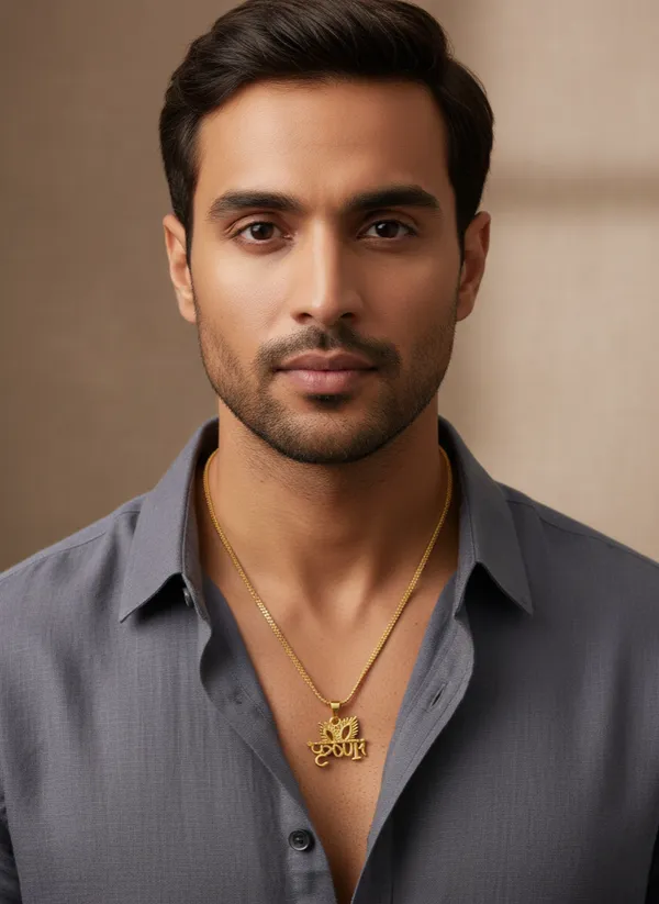 Gold-Plated_"Krishna"_Pendant_with_Dotted_Box_Chain