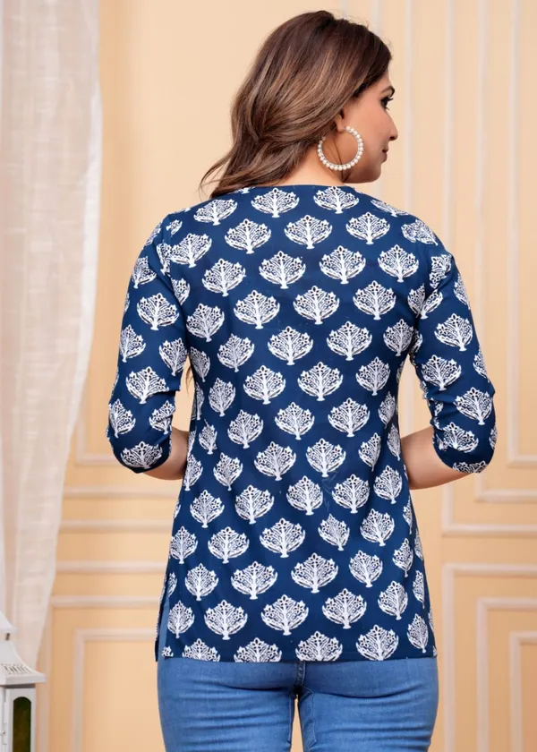 Blue_Casual_Regular_Sleeves_printed_Cotton_Top_For_Women