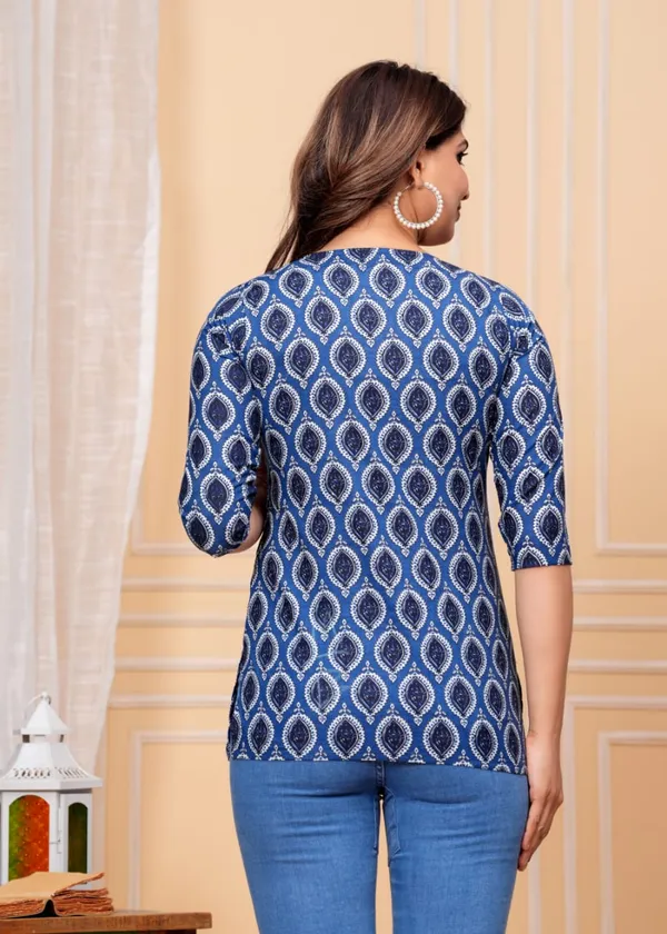Blue_Casual_Regular_Sleeves_printed_Cotton_Top_For_Women