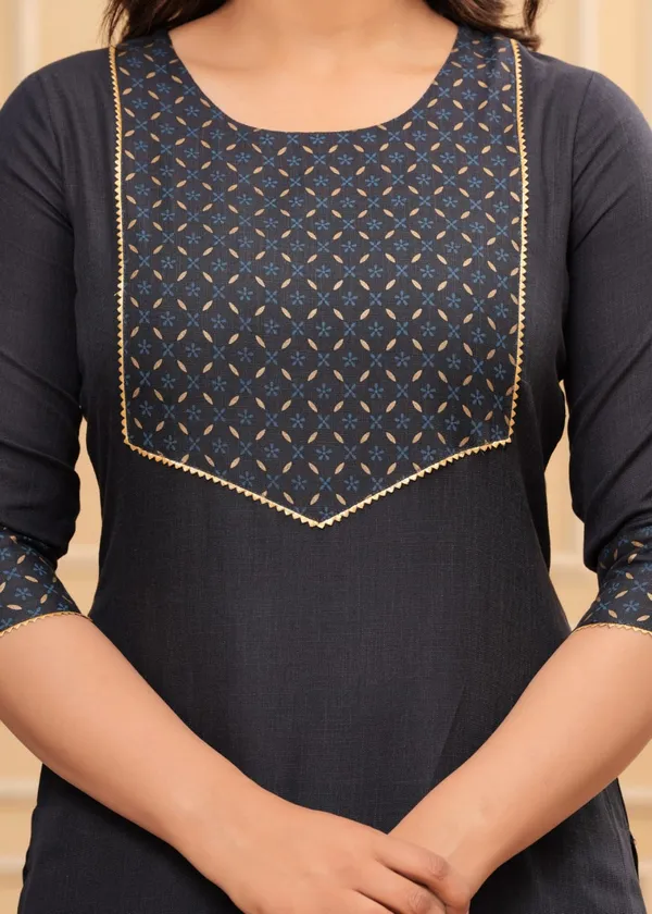 Gray_Rayon_Printed_Kurti,Pant_&_Dupatta_set_For_Women