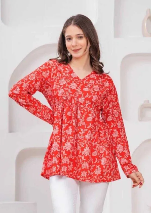 Women_Scarlet_Floral_Printed_Long_Sleeve_Tunic_Top