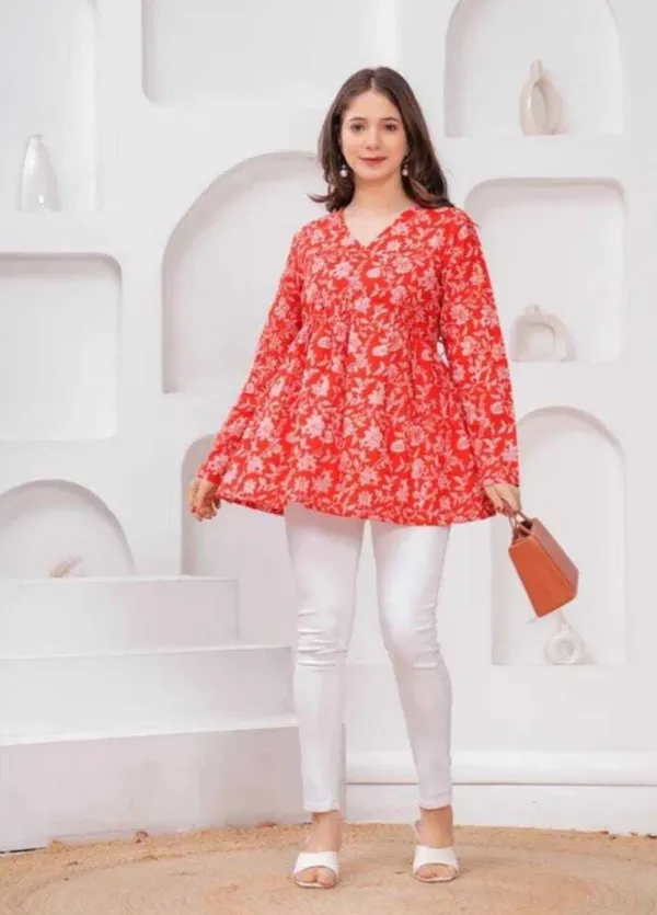 Women_Scarlet_Floral_Printed_Long_Sleeve_Tunic_Top