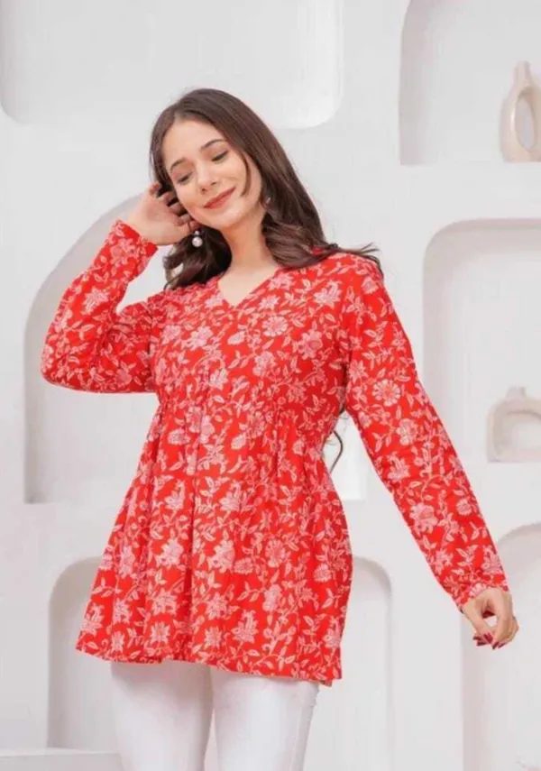 Women_Scarlet_Floral_Printed_Long_Sleeve_Tunic_Top