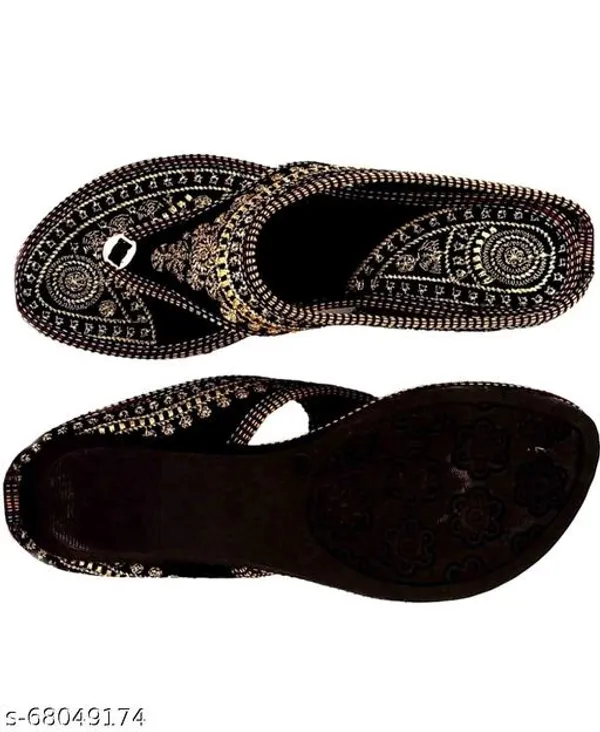 Black_Embellished_Velvet_Flats_For_Women