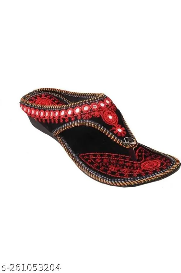Red_Kanch_Velvet_Flats_For_Women