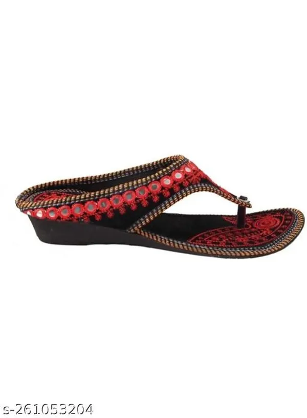 Red_Kanch_Velvet_Flats_For_Women