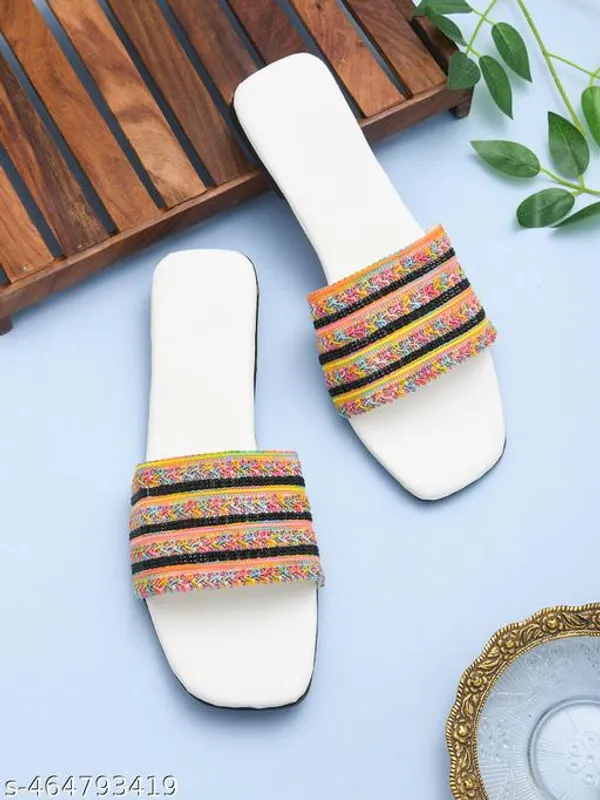 White_Embroidered_Synthetic_Flats_Chappal_For_Women