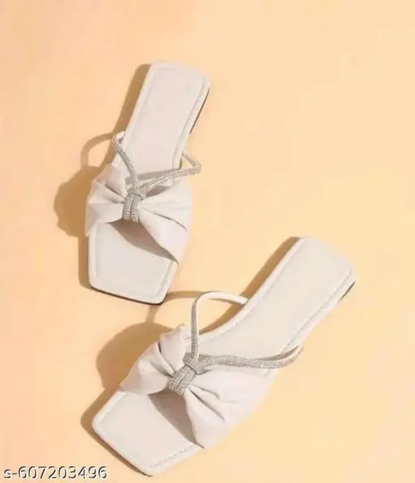 White_Sparkling_Butterfly_Synthetic_Flats_Chappal_For_Women