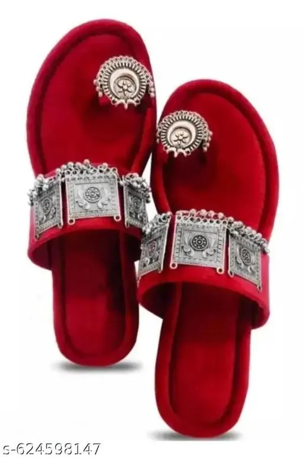 Maroon_Luxury_Ethnic_Synthetic_Flats_Chappal_For_Women