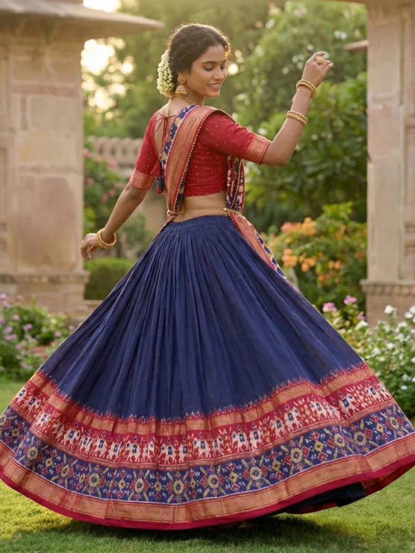Navy_Blue_Dola_Silk_Patola_Print_Traditional_Lehenga_Choli