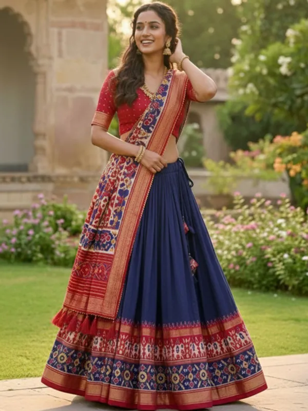 Navy_Blue_Dola_Silk_Patola_Print_Traditional_Lehenga_Choli