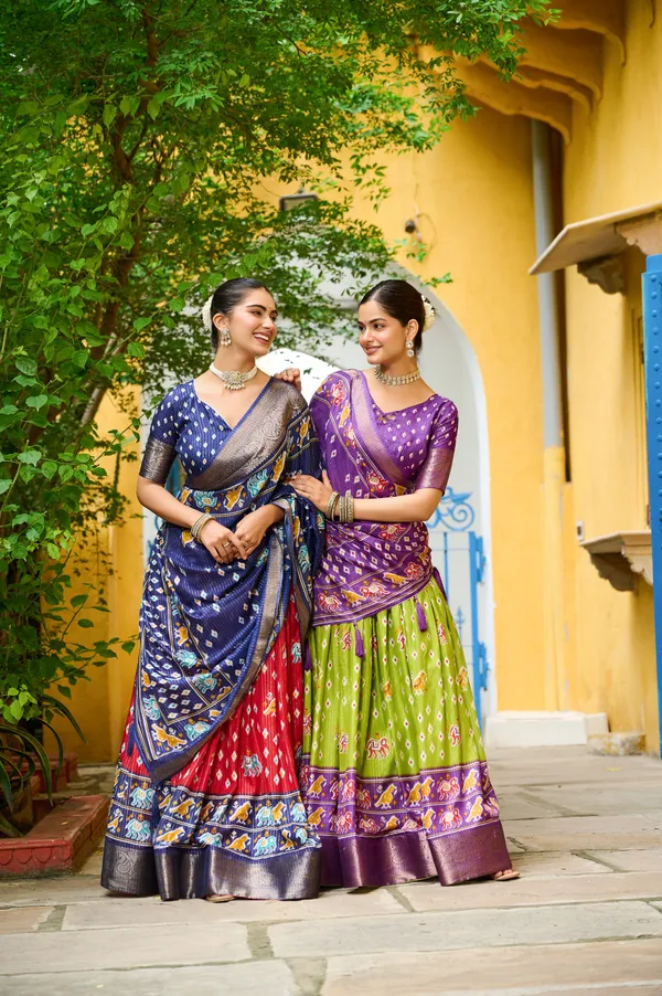 Perrot_With_Heavy_Lichi_Fabric_With_Jacquard_Border_Jari_Lining_With_Print