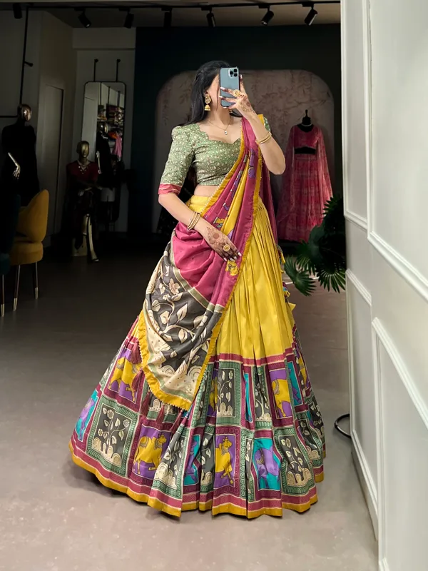 Yellow_Premium_&_Elegant_Dola_Silk_Lehenga_Choli_For_Women