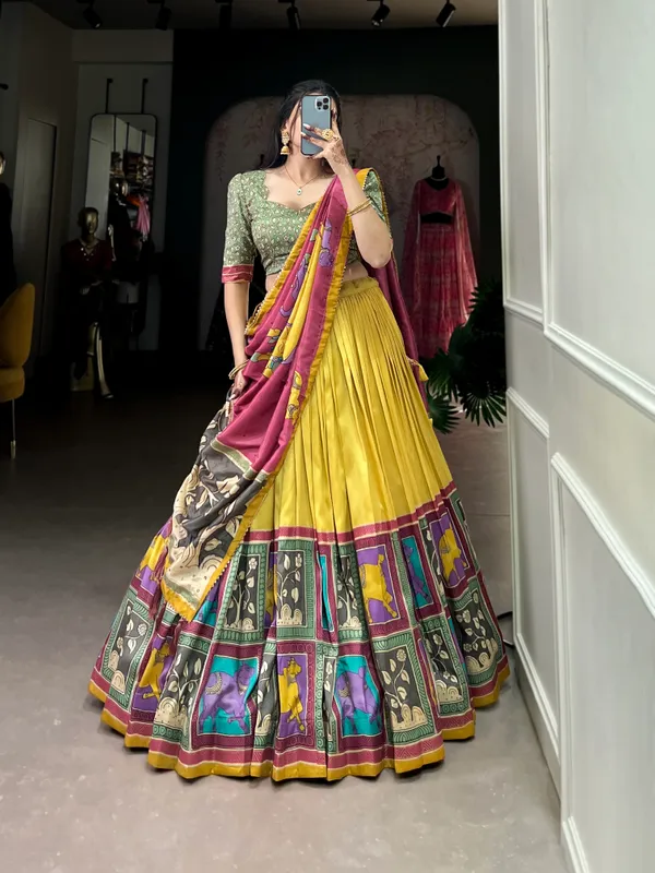 Yellow_Premium_&_Elegant_Dola_Silk_Lehenga_Choli_For_Women