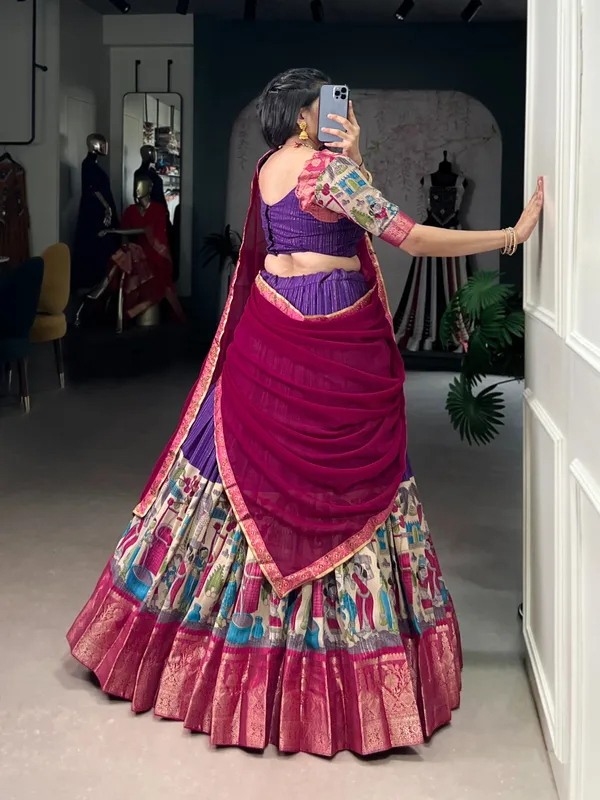 Perfectly_blended_Tussar_silk_lehenga_for_festive_season_to_charm_your_look