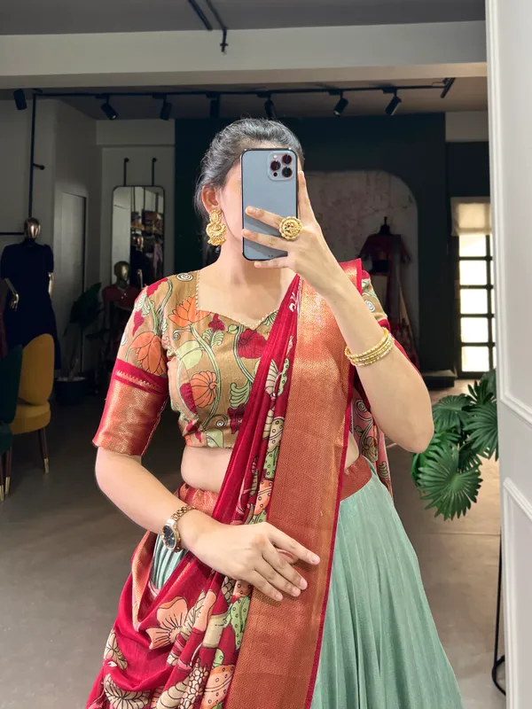 Pista_Premium_&_Elegant_Dola_Silk_Lehenga_Choli_For_Women
