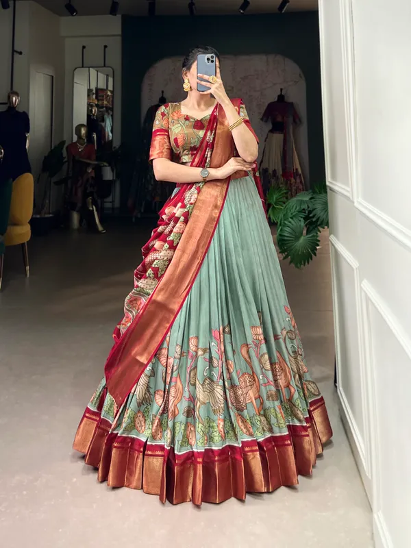 Pista_Premium_&_Elegant_Dola_Silk_Lehenga_Choli_For_Women