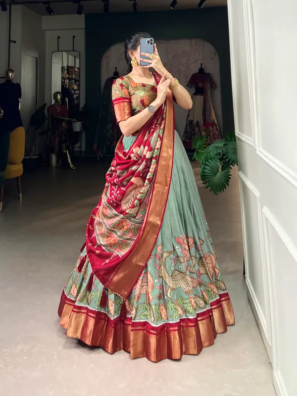 Pista_Premium_&_Elegant_Dola_Silk_Lehenga_Choli_For_Women