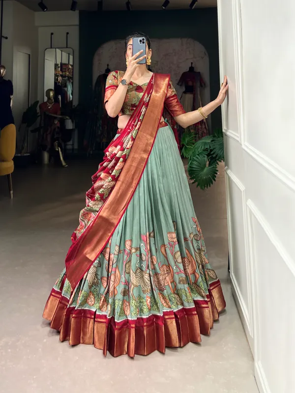 Pista_Premium_&_Elegant_Dola_Silk_Lehenga_Choli_For_Women