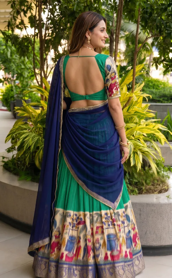 Perfectly_blended_Tussar_silk_lehenga_for_festive_season_to_charm_your_look