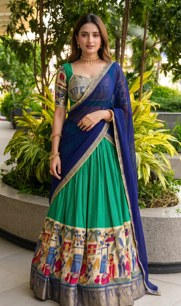 Perfectly_blended_Tussar_silk_lehenga_for_festive_season_to_charm_your_look