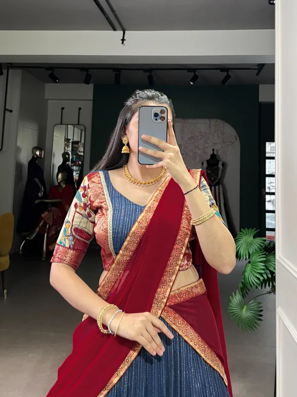 Perfectly_blended_Tussar_silk_lehenga_for_festive_season_to_charm_your_look