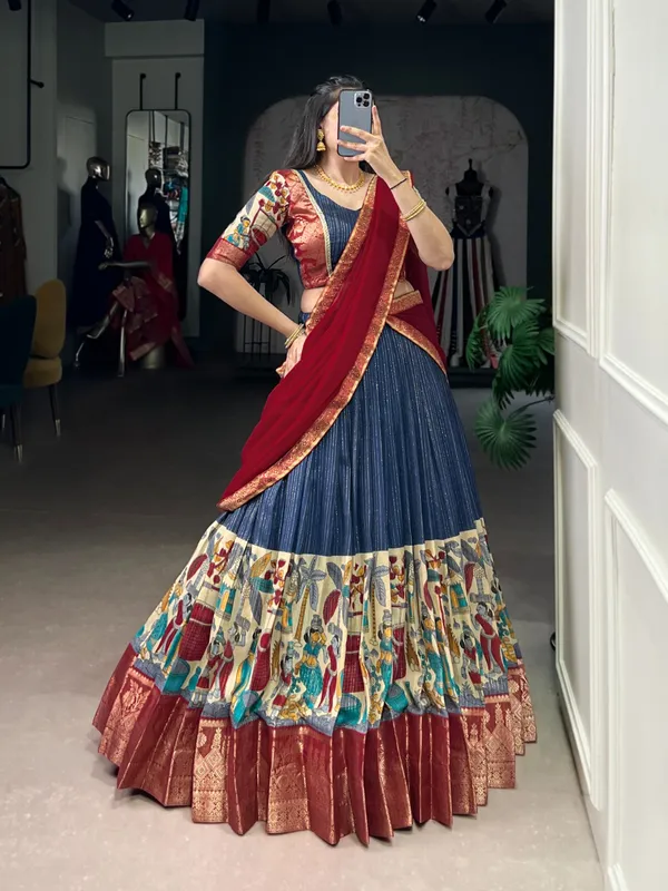 Perfectly_blended_Tussar_silk_lehenga_for_festive_season_to_charm_your_look