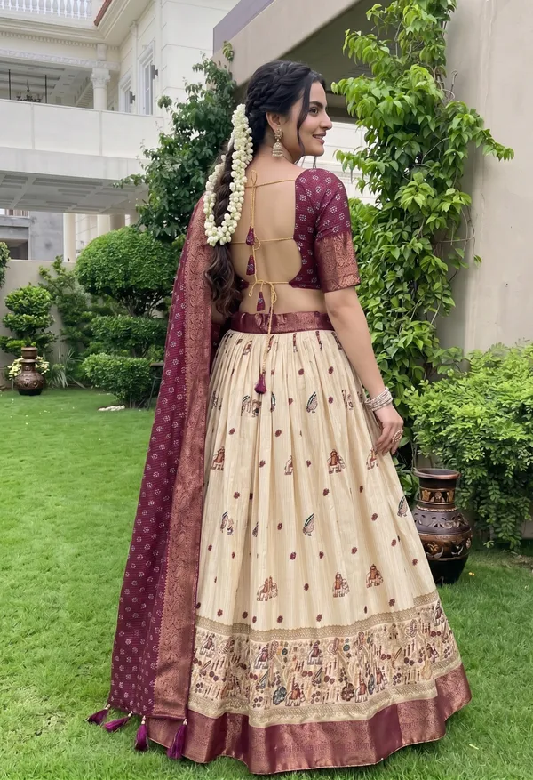 Wine_With_Heavy_Lichi_Fabric_With_Jacquard_Border_Jari_Lining_With_Print