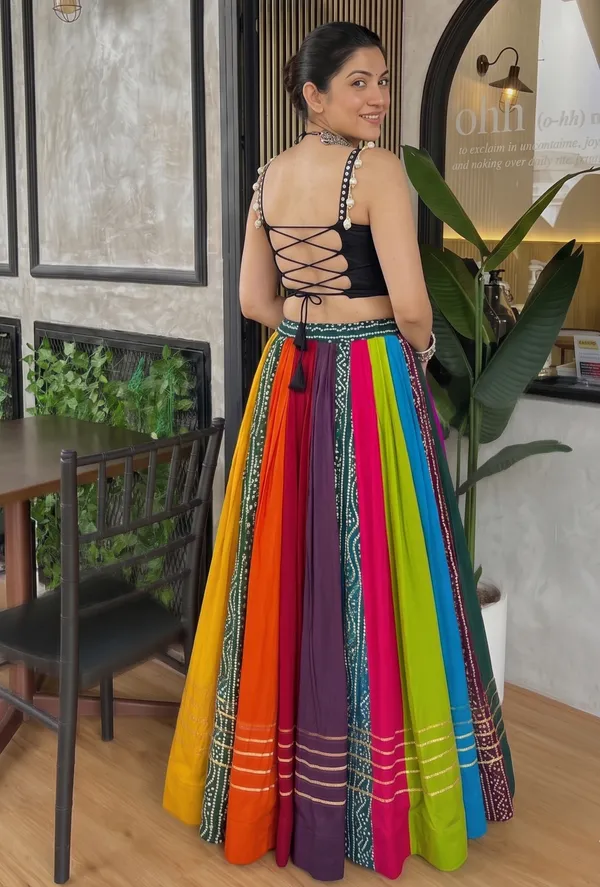 Navratri_Multi_Rayon_Lehenga_and_Gamthi_Work_Blouse_for_Navratri_Festive_Fashion_at_Its_Best: