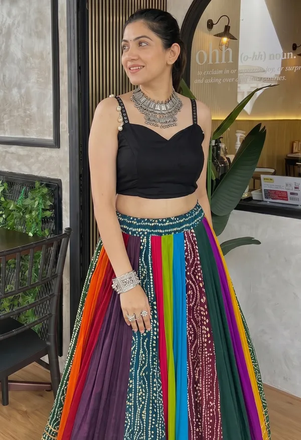 Navratri_Multi_Rayon_Lehenga_and_Gamthi_Work_Blouse_for_Navratri_Festive_Fashion_at_Its_Best: