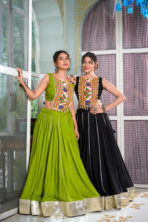 Parrot_Premium_&_Elegant_Rayon_Lehenga_Choli_For_Women