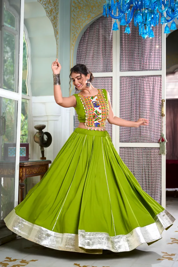 Parrot_Premium_&_Elegant_Rayon_Lehenga_Choli_For_Women